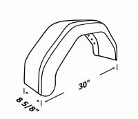 plan aile de remorque en plastique noir termoformé 8,5/8 pneu 13