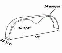 plan aile de remorque double essieux avec valance 10 3/4 x 68po pneu 15