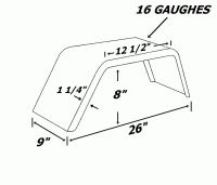 plan aile de remorque en acier style jeep galvanisé 12.50x1.25 pneu 13