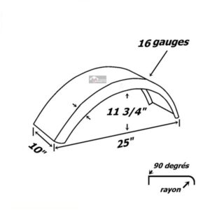 plan aile de remorque en acier ronde 10x25 pneu 8"
