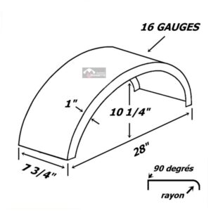 plan aile de remorque en acier ronde 1.00 x 10.25