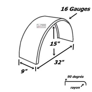Plan aile de remorque en acier ronde 1" x 15 16g
