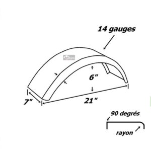PLAN Aile de remorque en acier simple 1" x 5 1/4" pneu 8" pouces