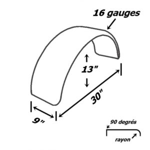 plan aile de remorque en acier ronde 1" x 13"