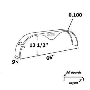 plan aile de remorque double essieux 13.50po x9po x.100 pneu 13 pouces