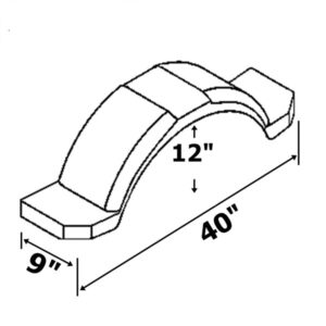 plan aile de remorque en plastique double marche pied noir 9x40