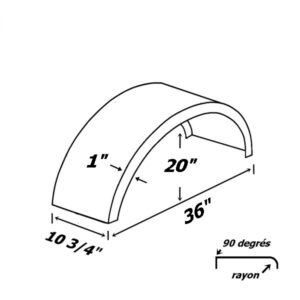 plan aile de remorque simple essieux en acier 10.75x36x1