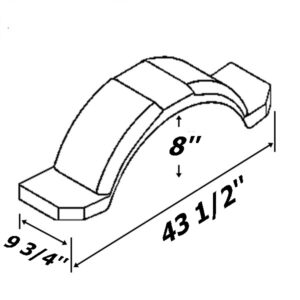 plan aile de remorque en plastique pneu 14po 9.75x43.50