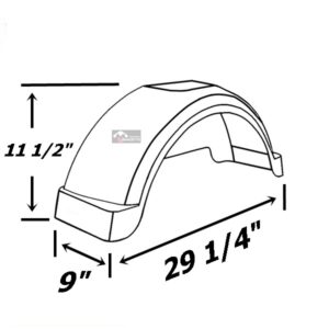 plan aile de remorque en plastique rond 29.25 x9