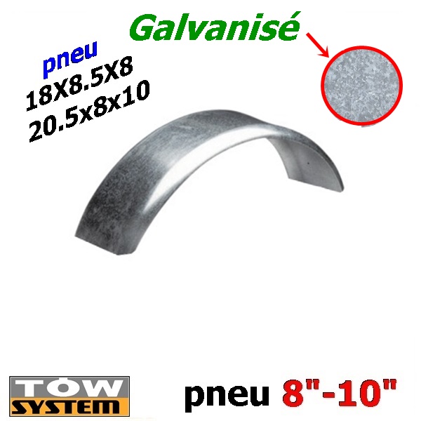 aile de remorque simple essieux galvanise 11.75 x25po