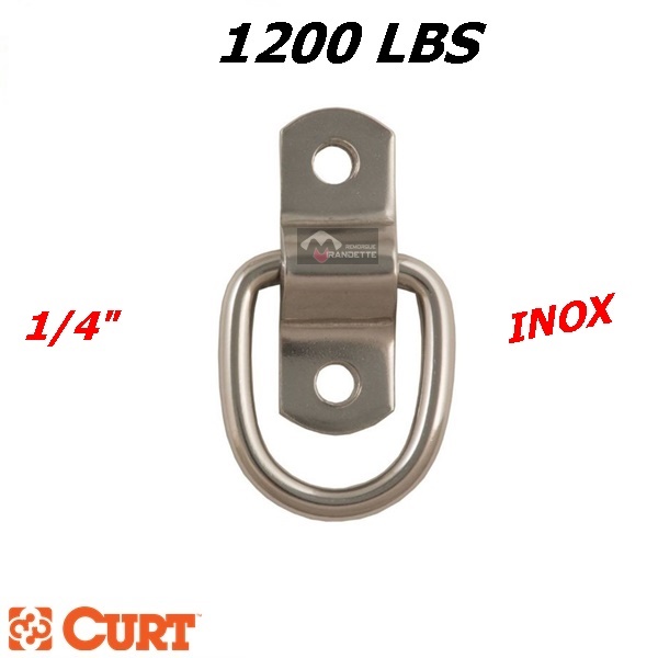 anneau ancrage zinqué 1/4 1200lb fini 2.25x1.50