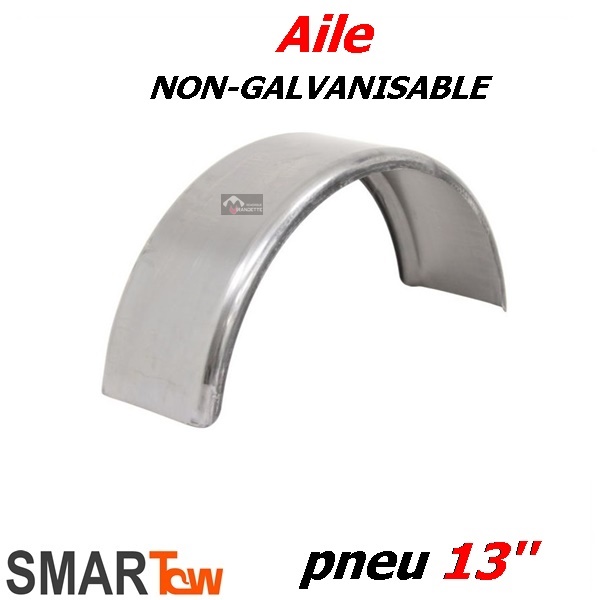 Aile de remorque 13 pouces non galvanisable 8pox28po