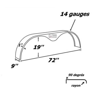plan aile de remorque double essieux 9x72x19