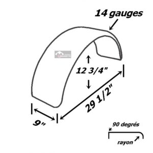 plan aile de remorque metal strié 9x29.50 14ga
