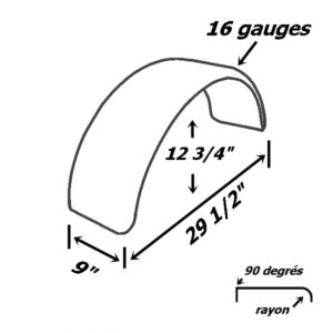 plan aile de remorque ronde 9x29.50 x12.75 non galvanisable