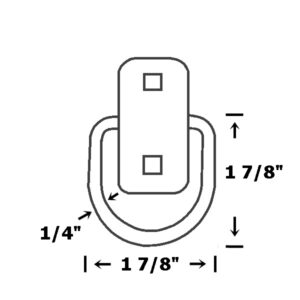 plan ancrage remorque zinq 2 trous 1 7/8 x 1 7/8