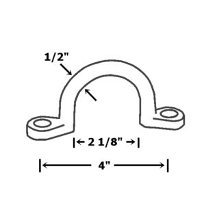 plan ancrage remorque en aluminium 1/2 2 trous